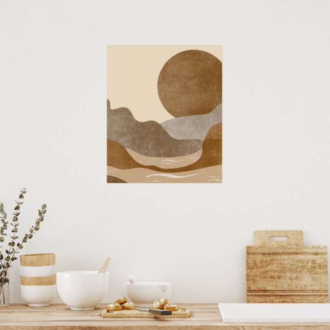 Boho-estetisk bergslandskap modern konst poster (Kök)