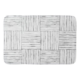 Boho Ethnic Bath Mat - Black & White Design Badrumsmatta