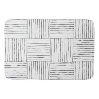 Boho Ethnic Bath Mat - Black & White Design Badrumsmatta