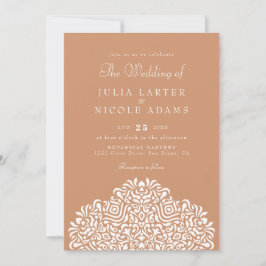 Boho Ethnic Botanical Accent Wedding Inbjudningar