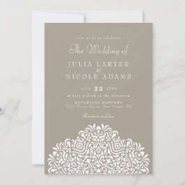 Boho Ethnic Botanical Accent Wedding Inbjudningar
