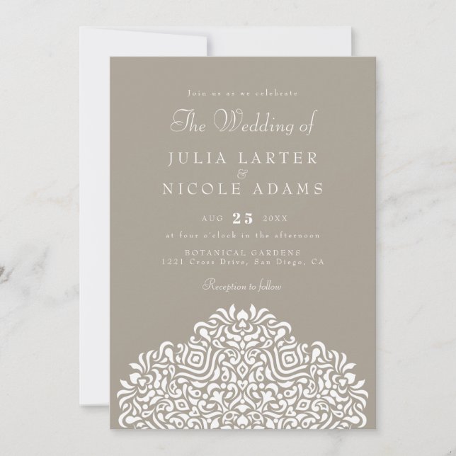 Boho Ethnic Botanical Accent Wedding Inbjudningar (Framsida)