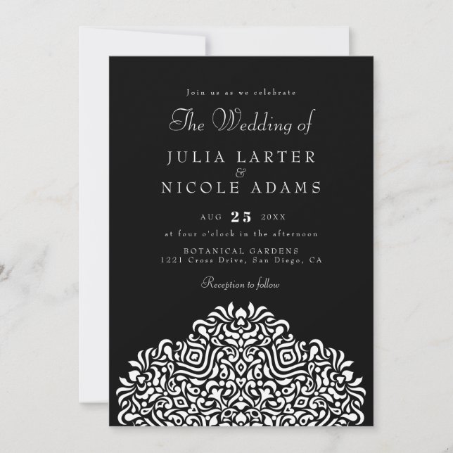 Boho Ethnic Botanical Accent Wedding Inbjudningar (Framsida)