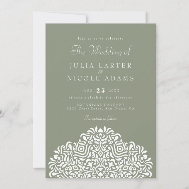 Boho Ethnic Botanical Accent Wedding Inbjudningar (Framsida)