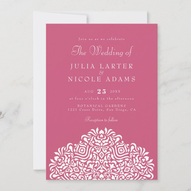 Boho Ethnic Botanical Accent Wedding Inbjudningar (Framsida)