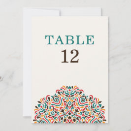 Boho Ethnic Botanical Wedding Table Number Inbjudningar