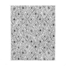 Boho Ethnic Fleece Blanket - Black & White