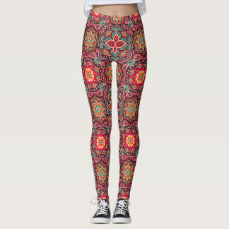 Boho etnisk mönsterdamasker leggings