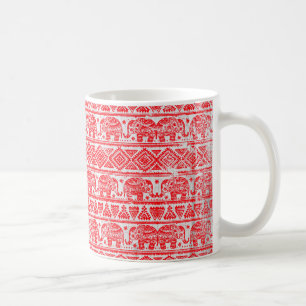 Boho etniskt elefantmönster kaffemugg