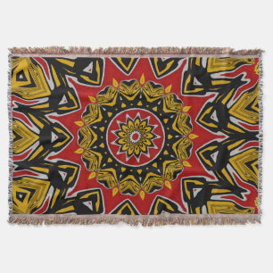 Boho etniskt inspirerad mosaik mandala-konst filt