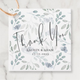 Boho Eucalyptus Chic Dusty Blue Mönster Bröllop Gåvor Etiketter