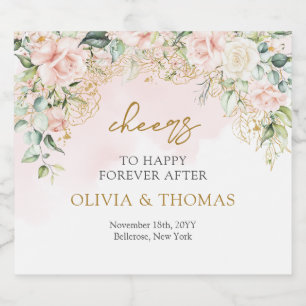 Boho eucalyptus greenery foliage guld oval arch spritflaskor etikett