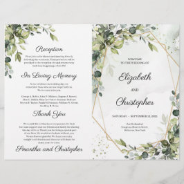 Boho Eucalyptus Greenery Guld Geometric Program