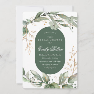 Boho Eucalyptus Greenery Pampas Wandeans Guld Inbjudningar