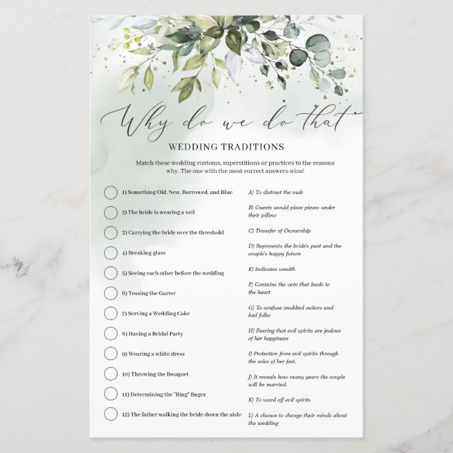 Boho Eucalyptus greenery Varför gör vi det spelet? (Framsida)