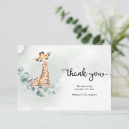 Boho eucalyptus greenery wandee baby giraffe tilläggskort