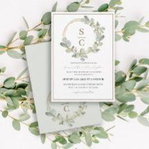 Boho Eucalyptus Grönt & Guld Wandan Bröllop