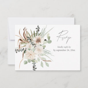 Boho Eucalyptus Handflatan Löv & Beige Blommigt me OSA Kort