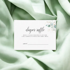 Boho Eucalyptus Löv Baby Shower Diaper Raffle Tilläggskort