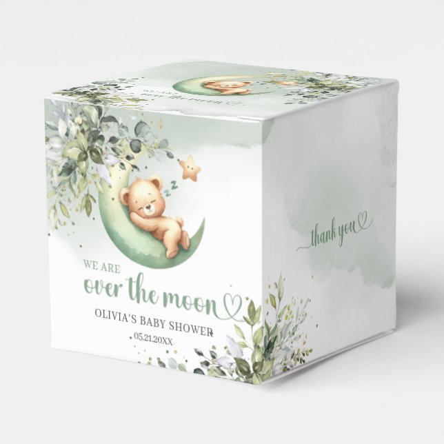 Boho eucalyptus nalle över måne greenery presentaskar (Framsidan Sidan)