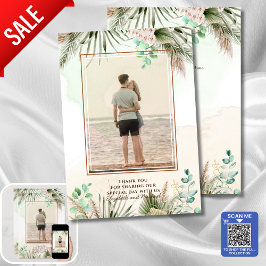 BOHO Eucalyptus Pampas Grass Greenery Bröllop Spara Datumet