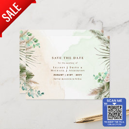 BOHO Eucalyptus Pampas Grass Greenery Bröllop Vykort