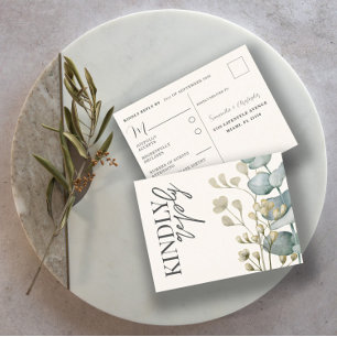 Boho Eucalyptus Sage Grönt & Beige OSA Inbjudan Vykort