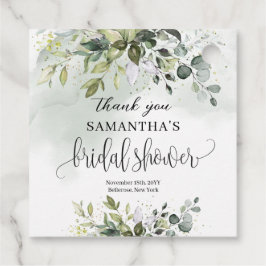 Boho Eukalyptus gröna grenar guld Bröllop Gåvor Etiketter