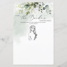 Boho eukalyptusblad Gissa brudens klänning