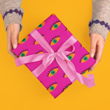 BOHO Evil Öga Mönster Funky Fuchsia Roligt