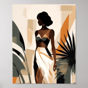 Boho Facless Girl Magic Wall Art Decor Poster