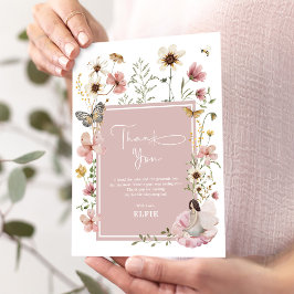 Boho Fairy WildblomGarden Girl Birthday Tack Kort