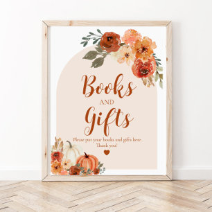 Boho Fall A Little Pumpkin Autumn Bokar och presen Poster