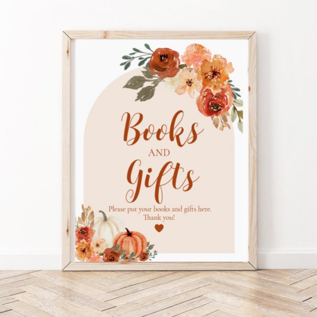 Boho Fall A Little Pumpkin Autumn Bokar och presen Poster (Skapare uppladdad)