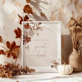 Boho fall arch Guest bok Poster