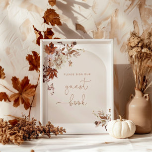 Boho fall arch Guest bok Poster