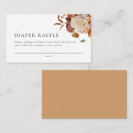 Boho Fall Blommigt Baby Shower Diaper Raffle Card Tilläggskort