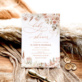 Boho Fall Blommigt Baby Shower Inbjudningar