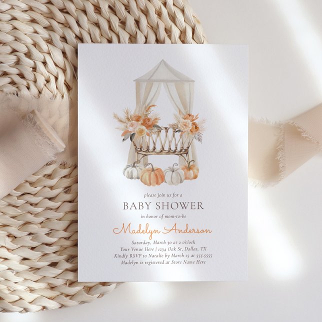 Boho Fall Blommigt Baby Shower Inbjudningar (Skapare uppladdad)