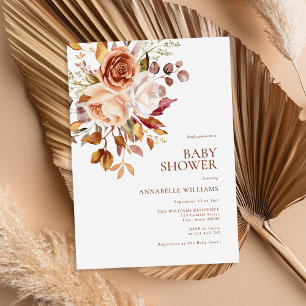 Boho Fall Blommigt Baby Shower Inbjudningar
