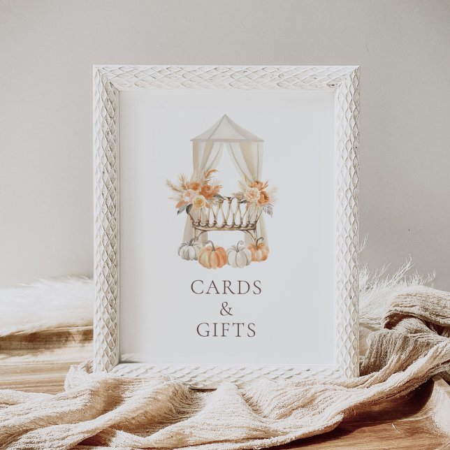 Boho Fall Blommigt Baby Shower-kort och presentkor Poster (Skapare uppladdad)