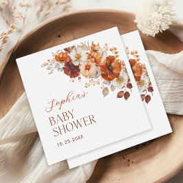 Boho Fall Blommigt Baby Shower Pappersservett
