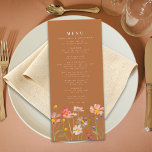 Boho Fall Blommigt Burnt Orange Bröllop Meny<br><div class="desc">Ta med en liten bit vild, självskönhet till bord i bröllop med Boho Fall Wildbloms Meadow bränd orange terracotta Bröllop Menu. Den här utformningen inspireras av färg och struktur av en sol-torkad ängsskugga på senare höst och har handmålade vattenfärgade blommigtar i jordnära toner av bränd orange, terrakotta, gyllene gult, plommon,...</div>