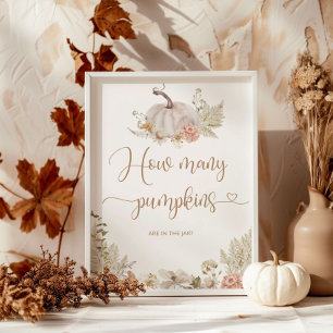 Boho fall blommigt gissa hur många pumpor som post poster