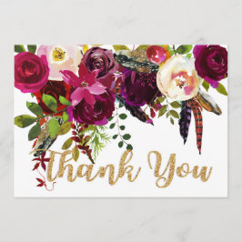 Boho Fall Blommigt Guld Modern Tack