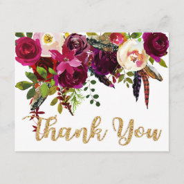 Boho Fall Blommigt Guld Modern Tack