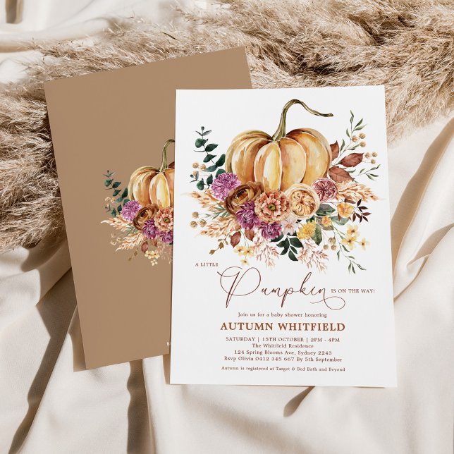 Boho Fall Blommigt Pumpkin Baby Shower (Skapare uppladdad)
