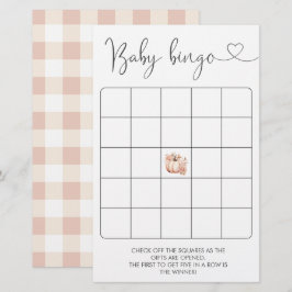 Boho Fall Blommigt Pumpkin Baby Shower Bingo Game