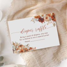 Boho Fall Blommigt Pumpkin Baby Shower Diaper Raff
