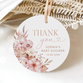 Boho Fall Blommigt Pumpkin Baby Shower Gåvor Etiketter